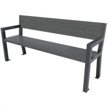 Espace Urbain - Banc Elégance 172 cm Gris - Polyéthylène et Métal - Éco-responsable - 25 ans Garantie