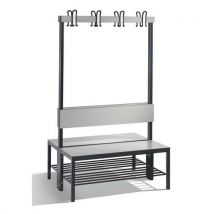 Banc Double Avec Dossier, Grille Et Patères - Cp - Basic Plus - 100 Cm