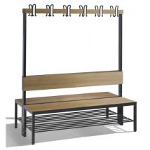Banc Double Avec Dossier, Grille Et Patères - Cp - Basic Plus - 100 Cm