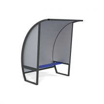 Abri de touche aluminium 1m50 x 2m Gris - Banc intégré - Aménagement extérieur