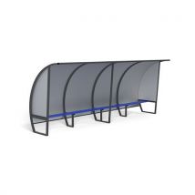 Abri de touche aluminium 5m x 2m avec banc - Gris - Aménagement extérieur