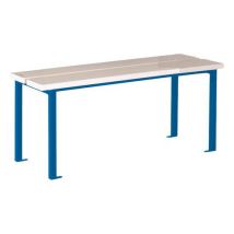 Bancs Vestiaire PVC Lattes 1m Blanc Assise - Structure Acier Bleu RAL 5015 - Lot de 2 - 5 Ans Garantie