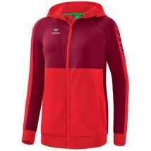 Veste De Survêtement À Capuche Femme - Erima - Six Wings Rouge/bordeaux