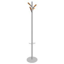 Portemanteaux Arbo 4 têtes Gris/Orange - Acier 180m - Design Moderne et Fonctionnel