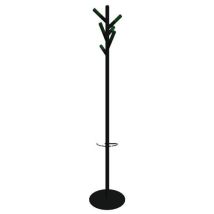 Portemanteau ARBO 6 têtes Noir/Vert - Acier - Hauteur 180m - Design Élégant et Pratique