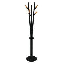 Portemanteaux ARBOLA 6 têtes Noir/Orange - Acier - Hauteur 175m - Idéal Gymnases