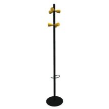 Portemanteau GENIUS 6 têtes Noir/Jaune - Acier 180m - Patères Jaunes - Aménagement Intérieur Robuste