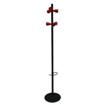 Portemanteau GENIUS 6 têtes Noir/Rouge - Acier 180m - Patères Rouges - Aménagement Gymnase
