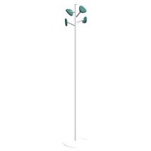 Portemanteau KANOPE 4 têtes Blanc Vert - Acier - Hauteur 180m - Design Moderne