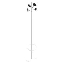 Portemanteau KANOPE 4 têtes Blanc Noir Acier 180m - Design Moderne et Fonctionnel