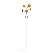 Portemanteau KANOPE Junior 6 têtes Blanc Jaune - Acier - Hauteur 146m - Patères Jaunes - Aménagement Intérieur