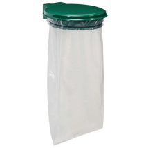 Rossignol Pro - Support Sac Poubelle Extérieur 110L Vert - Métal, Avec Couvercle - Idéal Stades & Aires de Jeux