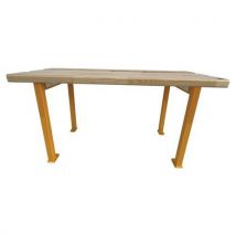 Banc vestiaire fixation au sol 1,2m - Assise pin, structure acier jaune RAL 1018 - Mobilier vestiaire et gymnase