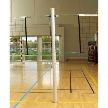 Poteau central volley-ball aluminium - Entraînement club - Fixation à sceller - 60% recyclé