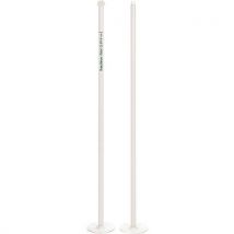 Poteaux de tennis simples - Acier blanc - Entraînement loisir - Fixation à poser