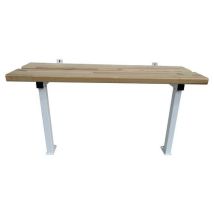 Banc vestiaire fixation mur sol 2,1m blanc Pin - Mobilier vestiaire et gymnase - 210cm largeur