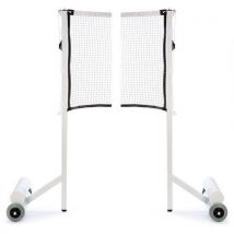 Poteaux Badminton Compétition Acier Lestés 100kg Bleu Certifié FFBAD Filet Inclus