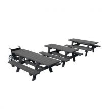 2 Tables 180 Cm + 1 Table Pmr 240 Cm Plastique Recyclé Espace Urbain