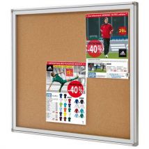 Vitrine fond liège 95 x 110cm - Aluminium Marron - Intérieur/Extérieur - Porte Plexiglas