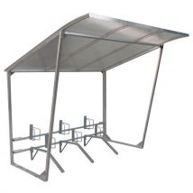 Abri Cycles À Toiture Inclinée - Avec Support Cycles - Module Départ