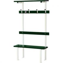 GES - Banc Vestiaire sur Pieds Aluminium Vert 3m - 12 Patères - Structure Acier Blanc - 60% Recyclé