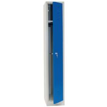 Manutan Expert - Vestiaire Industrie Propre 1 Case/Socle Gris/Bleu Serrure Clé - 180cm x 315cm x 50cm - Acier Époxy - Idéal Entrepôt