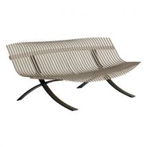 Banc Charivari structure réglisse - Noir/Beige - Aluminium/Acier - 246cm - Mobilier Urbain Durable