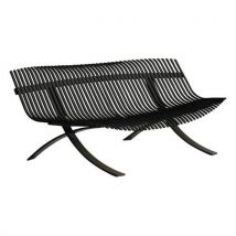 Banc Charivari Structure Réglisse - Mobilier Urbain Extérieur - Aluminium Noir - 246cm Largeur - Design et Durable