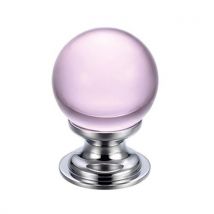 Pink Glass Cabinet Knob