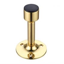 Cylinder Door Stop with Rose - Polished Brass