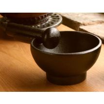 Cast Iron Mortar and Pestle with handle