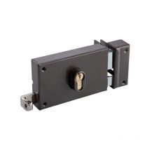 Serrures à cylindre profil européen horizontal droite a tirage serr. appl. 7415 à cyl. pe horiz. à tirage dte verni marr. 1 pièce(s) - vachette aube