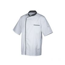 Vestes mixtes energy veste energy manches courtes blanc liseré gris t0 200 - 300 g entre 1 et 3 veste t0 polyester / coton 1 pièce(s) blanc, gris - ro