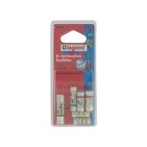 Cartouche fusible avec témoin assortiment 6 cartouches fusibles avec témoin 1 blister(s) de 6 pièce(s) - legrand snc