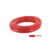 Fil rigide ho7 vu fil âme rigide ho7 vu 1.5mm² rouge 1 bobine(s) de 100 mètre(s) linéaire h07v-u pvc 1,5 mm² - cofalog