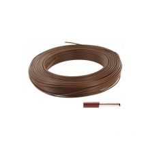 Fil rigide ho7 vu fil âme rigide ho7 vu 2,5mm² marron 1 bobine(s) de 100 mètre(s) linéaire h07v-u pvc 2,5 mm² - cofalog