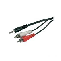 Cordon jack mâle 3.5 st/2 rca mâles 1 pièce(s) cordon jack mâle 3.5 st/2 rca mâles - ets normand optex
