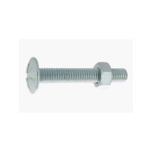 Boulon poêlier tête ronde large - acier zingué boulon poêlier tête ronde large avec écrou m10 x 30 mm boulon 30 mm 10 mm classe 4 nf e 25129 tête rond