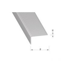 Nez de marche alu brut 45 mm 1 barre(s) de 2 mètre(s) linéaire 2.00 m nez de marche 45 x 23 x 2 mm - aluminium brut intérieur et extérieur aluminium 2