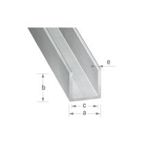 U alu brut 1 barre(s) de 1 mètre(s) linéaire profilé u 10 x 10 x 8 x 1 mm - aluminium brut - cqfd