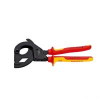 Coupe-câbles à cliquet isolé 1000 v coupe-câbles à cliquet isolé 1000 v 1 pièce(s) bi-matière oui laquée 315 mm 45 mm - knipex werk