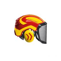 Casque intégral forest oui crémaillère abs grillage 1 pièce(s) casque intégral forest rouge/jaune fluo visière f39 jaune, rouge - protos