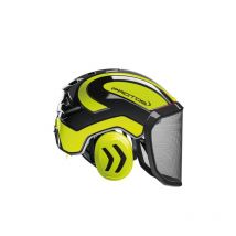 Casque intégral forest oui crémaillère abs grillage 1 pièce(s) casque intégral forest noir/jaune fluo visière f39 jaune, noir - protos