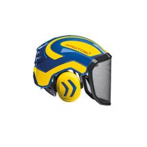 Casque intégral forest oui crémaillère abs grillage 1 pièce(s) casque intégral forest bleu/jaune fluo visière f39 bleu, jaune - protos