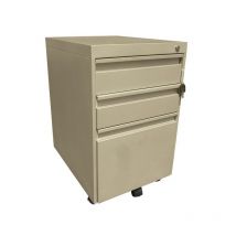 Caisson mobile métallique beige 1 pièce(s) métal 500 mm mobile 2 tiroirs + 1 dossiers suspendus 388 mm 625 mm caisson mobile 2 tiroirs + 1 ds 625 x 38
