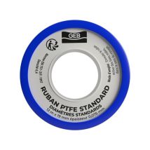 Ruban ptfe - standard/gros diamètres 1 rouleau(x) de 12 mètre(s) linéaire ruban ptfe standard 19mm x 12 m x 0.075 mm - geb sas
