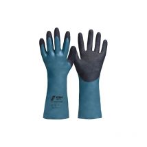 Lot gants de protection chimique green barrier grip nitras 1 carton(s) de 12 paire(s) gants protection chimique green barrier grip t10 vert/noir - nit