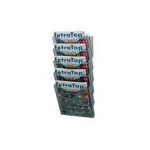 Porte-prospectus mural helit 1 carton(s) porte-prospectus mural 5 compartiments plastique gris transp - helit
