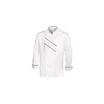 Vestes bicolores cuisinier veste cuisinier bicolore manches longues blanc/noir t44 200 - 300 g 44 veste polyester / coton 0 1 pièce(s) blanc, noir - b