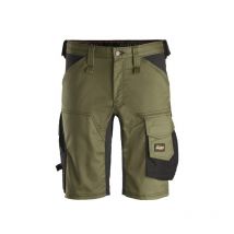 Short de travail allround vert 200 - 300 g entre 4 et 6 46 bermuda 1 pièce(s) coton / polyester, élasthanne short allround stretch kaki t46 - snickers